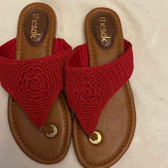 The Sak ✨ Red Boho Crotchet Sandals, 6, NWOT - Picture 6 of 8